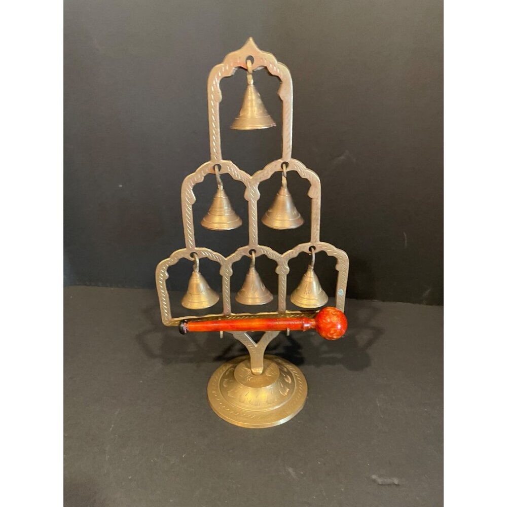 COPY - Vintiage Brass 11" Bell Tree with Wooden Mallet Made In India